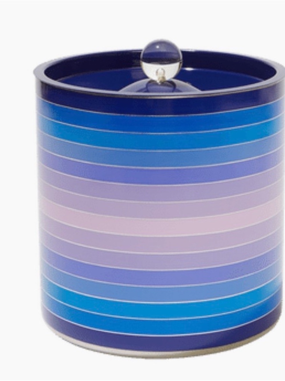 Scala Blue and Purple Striped Ice Bucket with Decorative Knob Lid